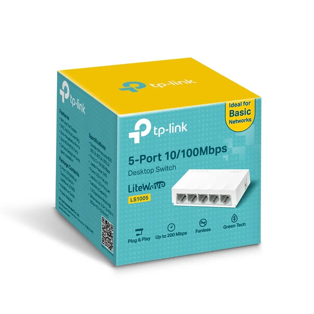 سوئیچ شبکه ۵ پورت 10/100Mbps تی‌پی‌لینک مدل LS1005