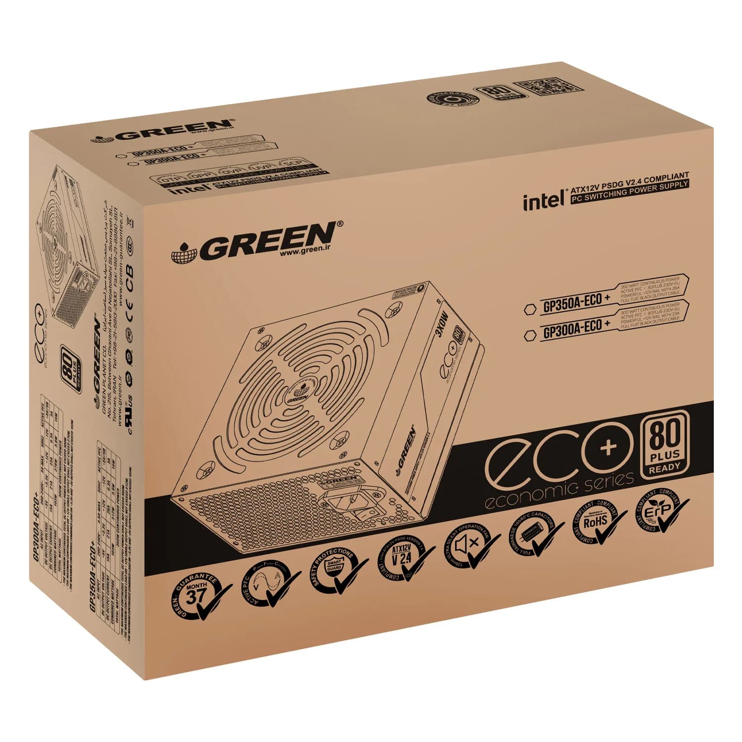منبع تغذیه کامپیوتر گرین GP350A-ECO Plus