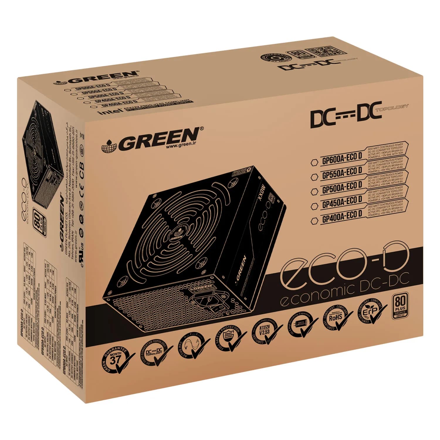 منبع تغذیه کامپیوتر گرین GP400A-ECO D